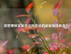 买世界杯足彩合法吗合法的足彩投注机会？