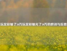 玩足彩输了50万玩足彩输光了50万的教训与反思