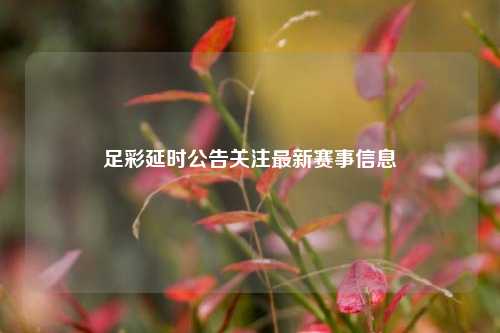 足彩延时公告关注最新赛事信息
