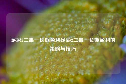 足彩2二串一长期盈利足彩2二串一长期盈利的策略与技巧