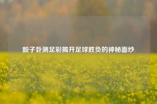 骰子卦测足彩揭开足球胜负的神秘面纱