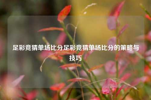 足彩竞猜单场比分足彩竞猜单场比分的策略与技巧