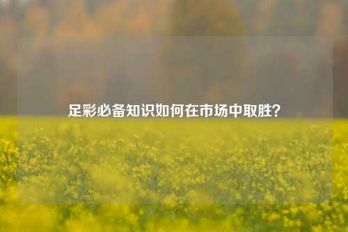 足彩必备知识如何在市场中取胜？