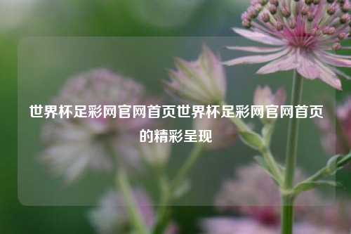 世界杯足彩网官网首页世界杯足彩网官网首页的精彩呈现