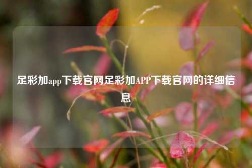 足彩加app下载官网足彩加APP下载官网的详细信息