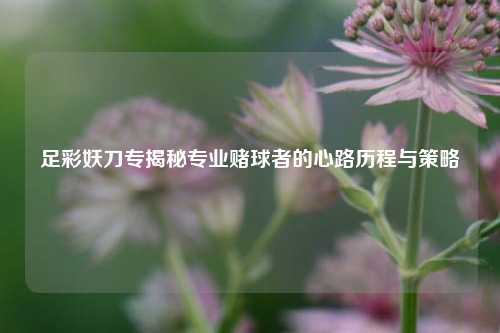 足彩妖刀专揭秘专业赌球者的心路历程与策略