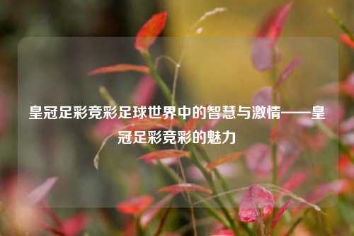 皇冠足彩竞彩足球世界中的智慧与激情——皇冠足彩竞彩的魅力
