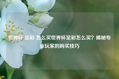 世界杯 足彩 怎么买世界杯足彩怎么买？揭秘专业玩家的购买技巧