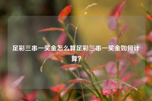 足彩三串一奖金怎么算足彩三串一奖金如何计算？