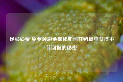 足彩彩票 免费领彩金揭秘如何在赌场中获得不菲回报的秘密